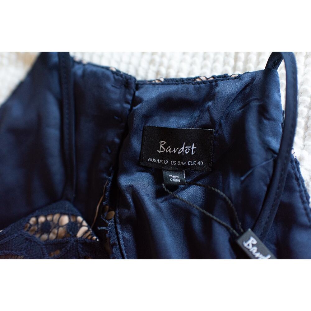 Bardot Navy Lace Midi Dress - Picture 5 of 9